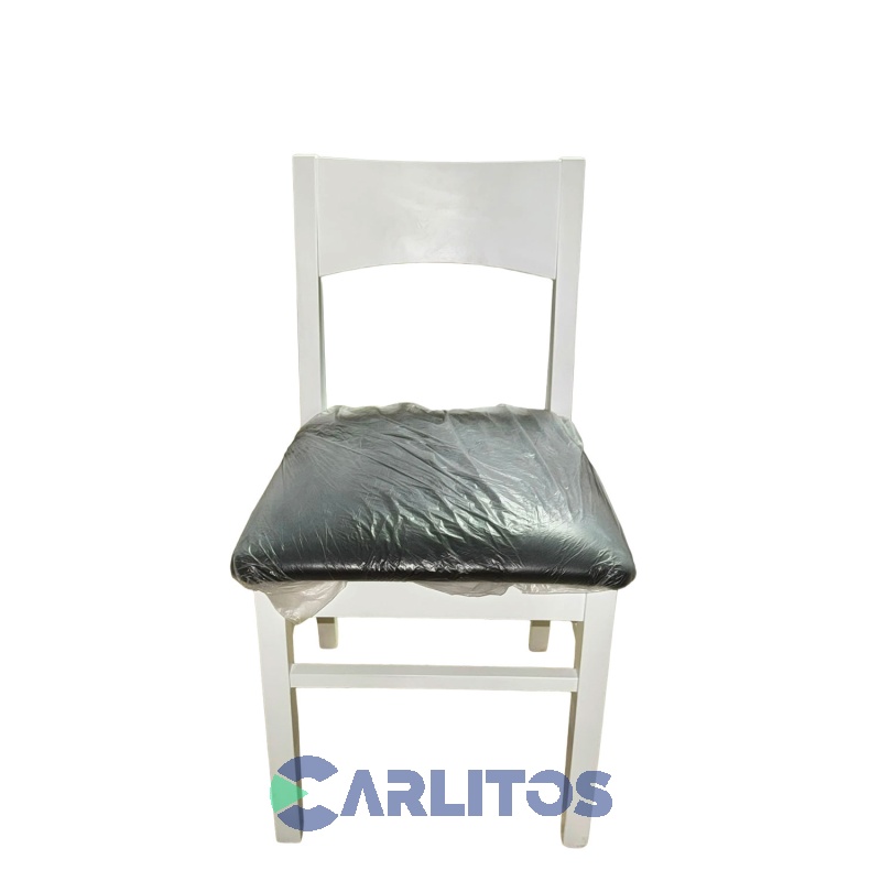 Silla Giova Tapizado Tela Mobilia Pino Macizo Blanca