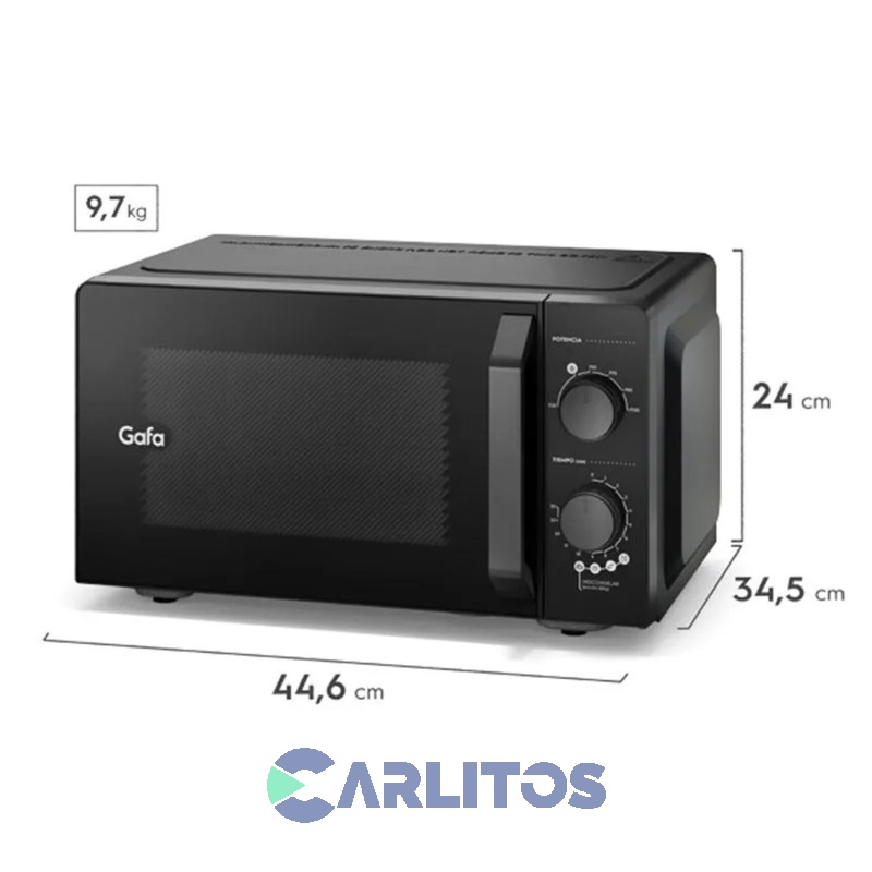 Microondas Rotativo Gafa 20 Litros Negro Mg20ab