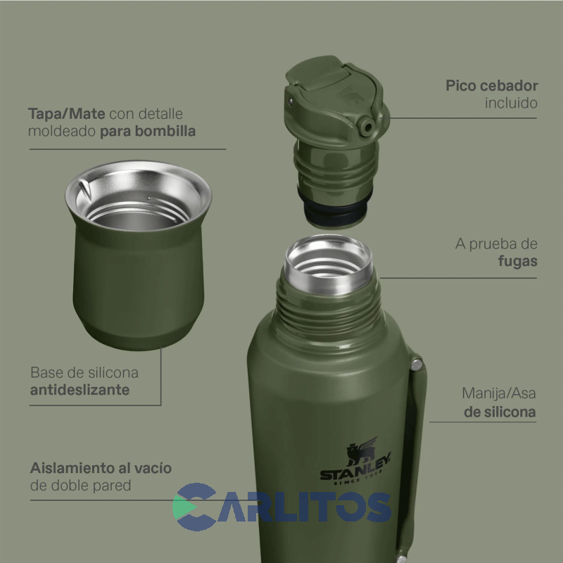 Termo De Mate Stanley Legendario Ideal System Classic 1.2 Litros 10-20725-040 Coffe