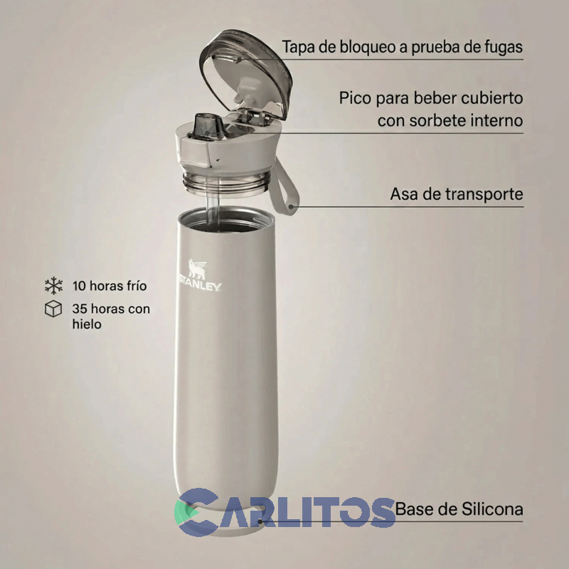 Botella De Acero Inoxidable Stanley Spring Bottle 0.591 L 10-21048-257 Black