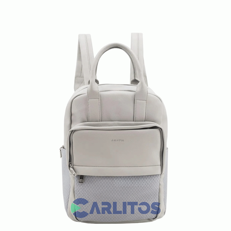 Mochila De Dama Amayra 67.5300166 Gris Claro