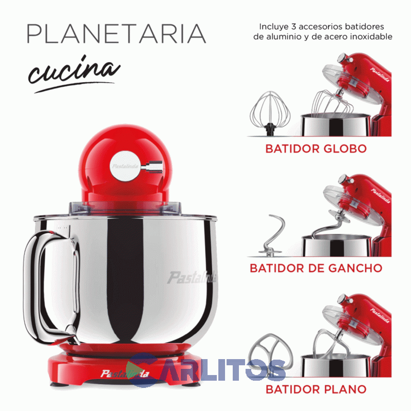 Batidora De Pie Pastalinda Con Bowl De 8 Litros 1200 Watts Sm-1522ml Negra