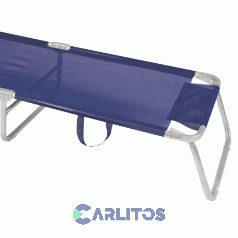 Reposera De Aluminio Plegable Tela Sannet 4 Posiciones Mor 2701 Azul Marino