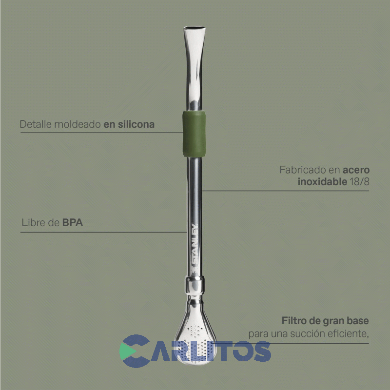 Bombilla Para Mate Ideal Flow Lite Spoon Stanley 10-13682-006 Dried Pine