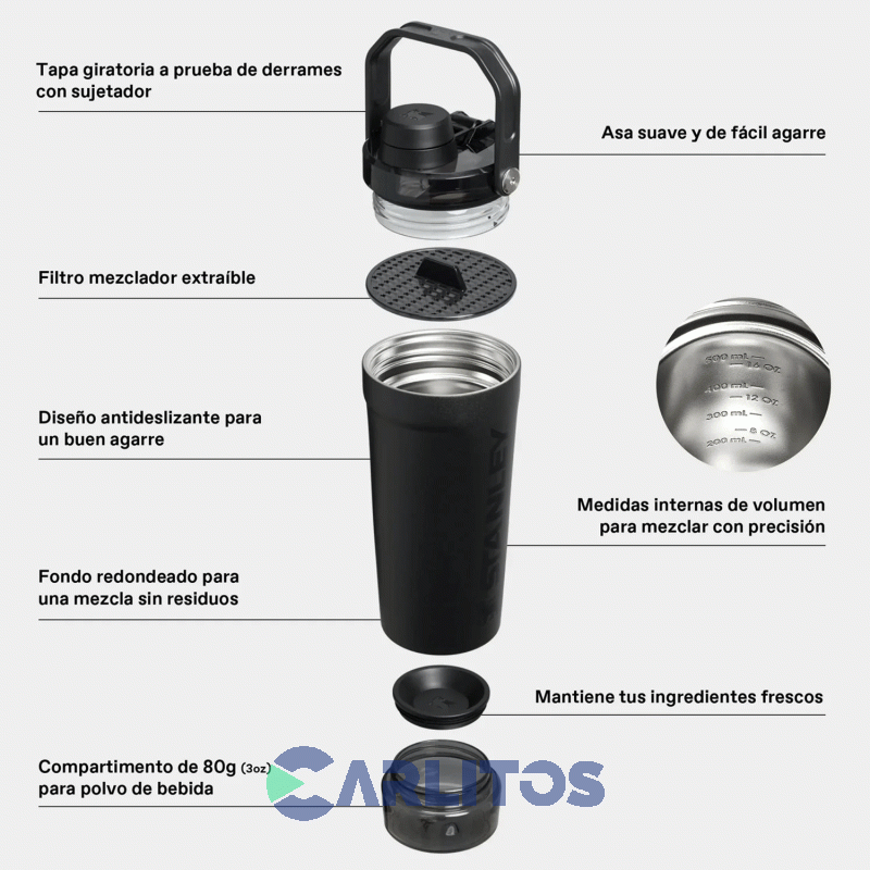 Vaso Stanley Activate Shaker 0.591 L 10-13007-089 Sage Grey