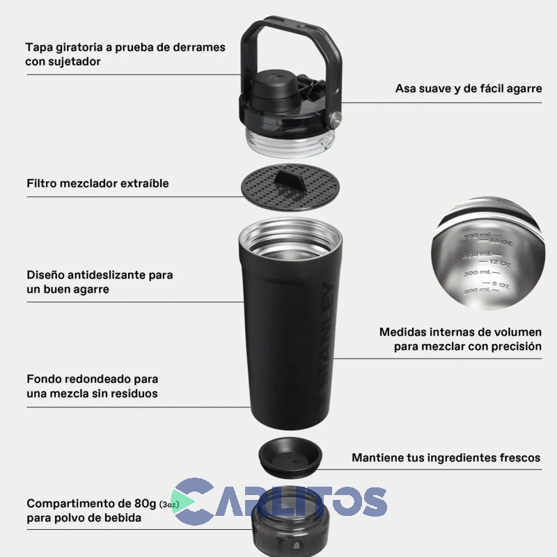 Vaso Stanley Activate Shaker 0.591 L 10-13007-329 Rose Quartz
