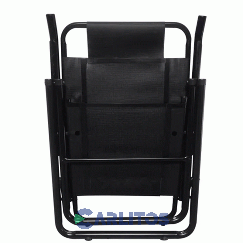 Sillon De Aluminio Descansar XL - Tela Coversol - 5 Posiciones 80040 Negro