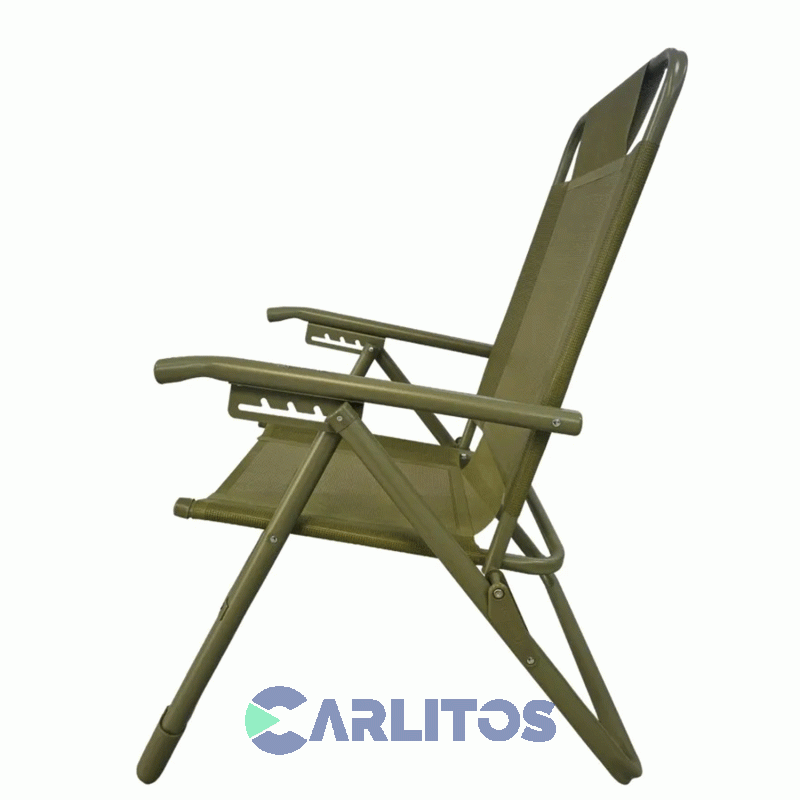 Sillon De Aluminio Descansar XL - Tela Coversol - 5 Posiciones 80046 Verde