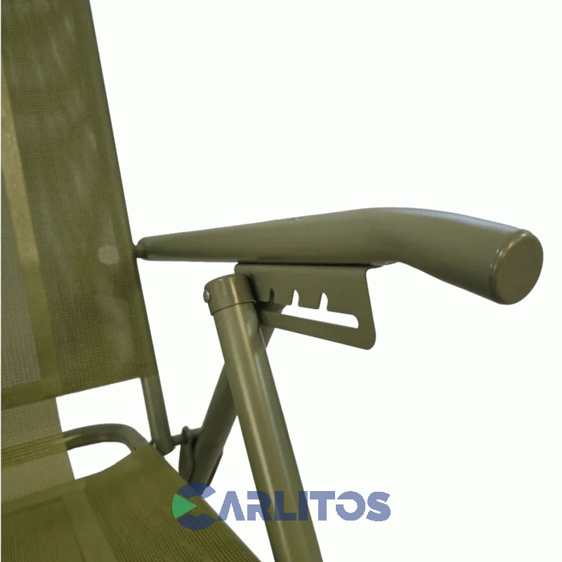 Sillon De Aluminio Descansar XL - Tela Coversol - 5 Posiciones 80046 Verde