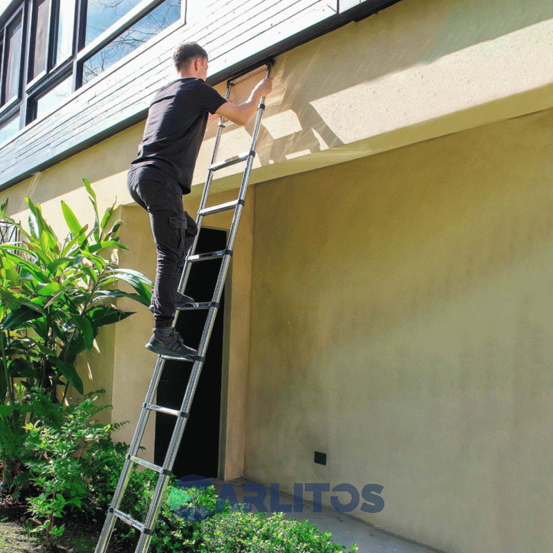 Escalera Multifuncion Garden Life Telescopica 13 Escalones Negra Te385001