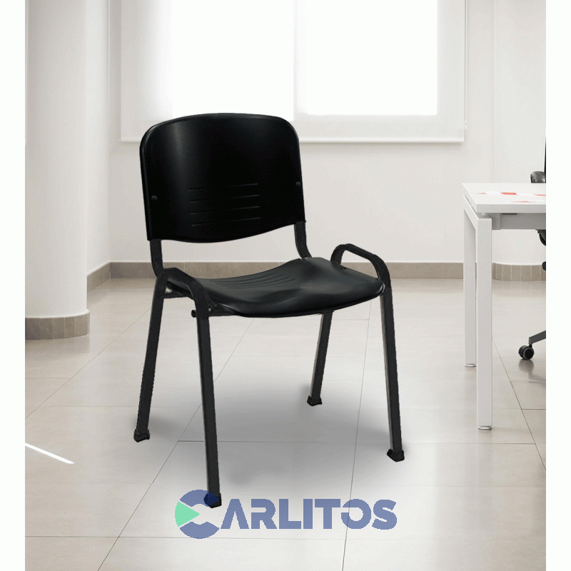 Silla De Oficina Op 40 Fija Pvc Negro