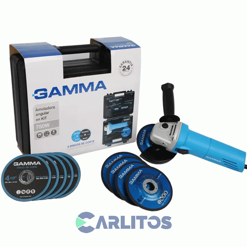 Set Amoladora Angular Gamma 4-1/2