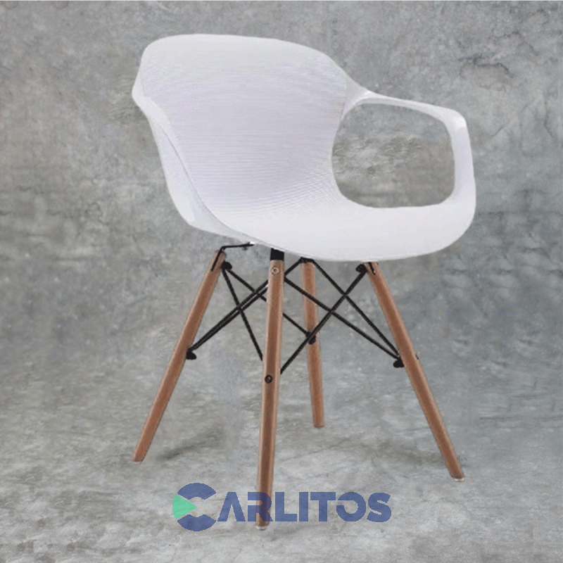 Sillón Eames Pvc Patas De Madera Unican Blanco