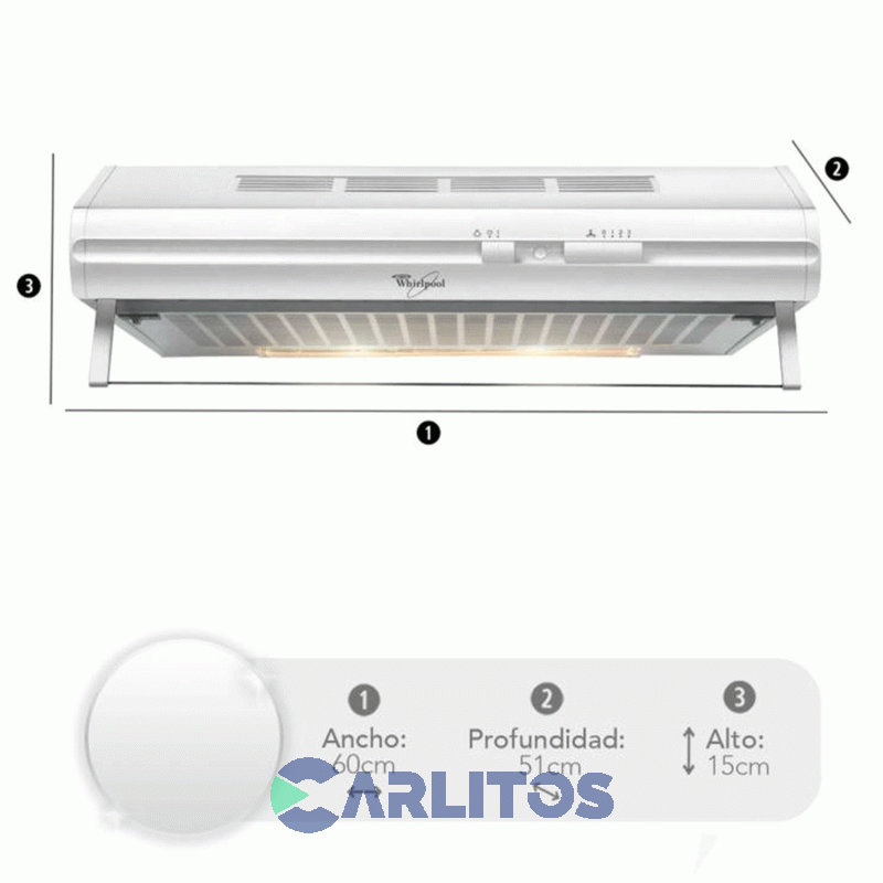 Purificador De Aire Whirlpool 2 Motores Blanco Wab60bc