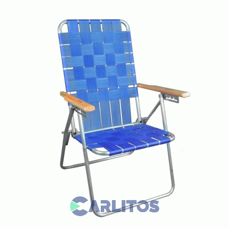 Sillon De Aluminio Lagos 5 Posiciones Tiras De Cinta Emperador