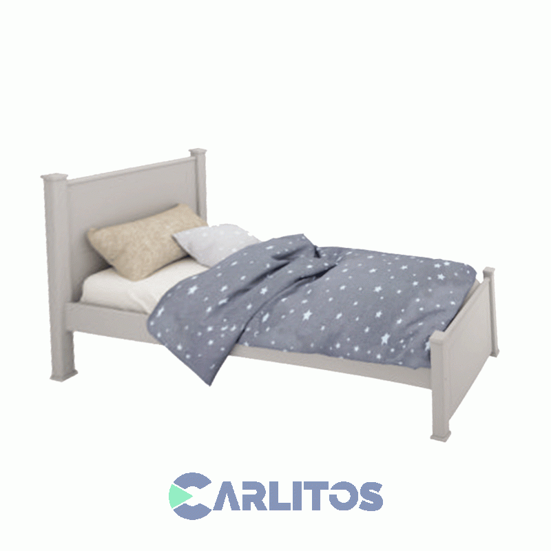 Cama 1 Plaza Recta Laqueado Blanco