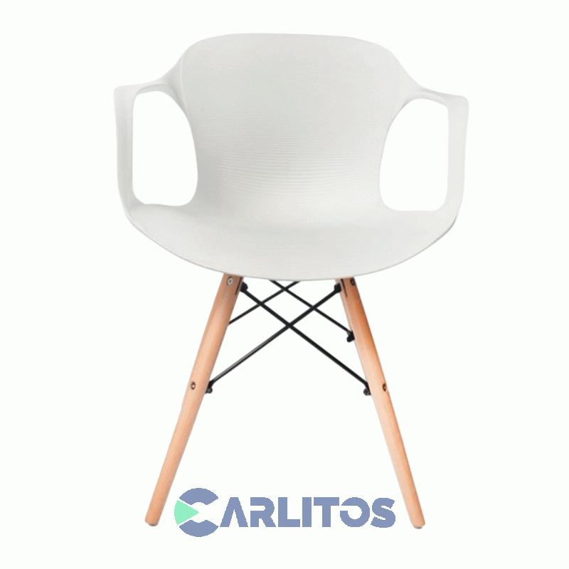 Sillón Eames Pvc Patas De Madera Unican Blanco