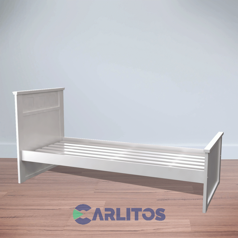 Cama 1 Plaza Cuadros Infinity Laqueado Blanco