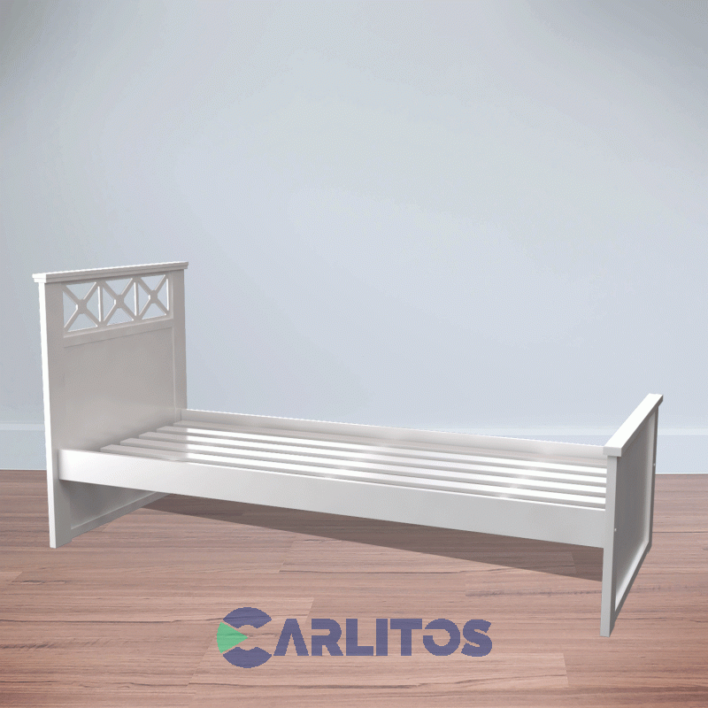 Cama 1 Plaza Cruces Infinity Laqueado Blanco