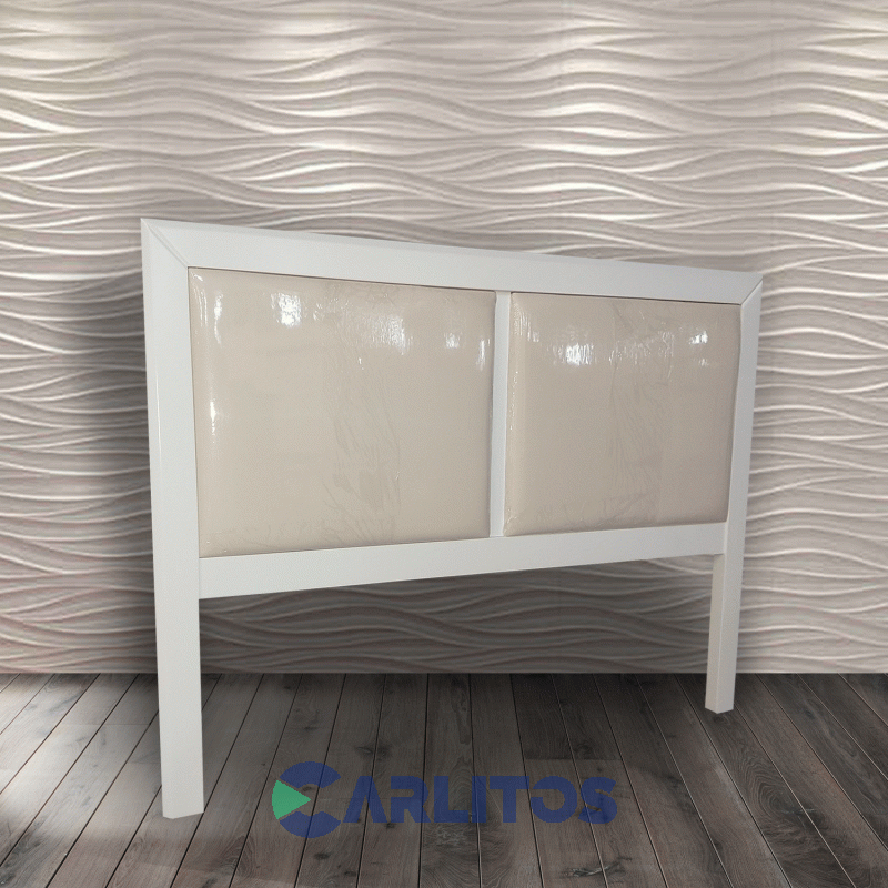 Respaldo De Sommier 1.60 Mts Arizona Tapizado Ecocuero Mobilia Blanco