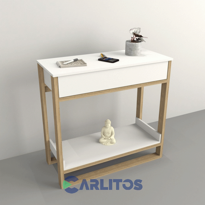 Mesa De Arrime Con Cajón Tables Olmo Finlandés y Everest