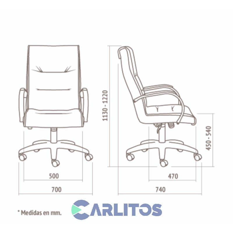 Sillón De Oficina Portantino Trento 501 Ecocuero Negro