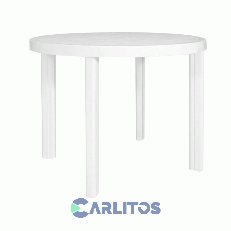 Mesa Pvc Garden Life Redonda Color Blanco 90 Cm Guinea