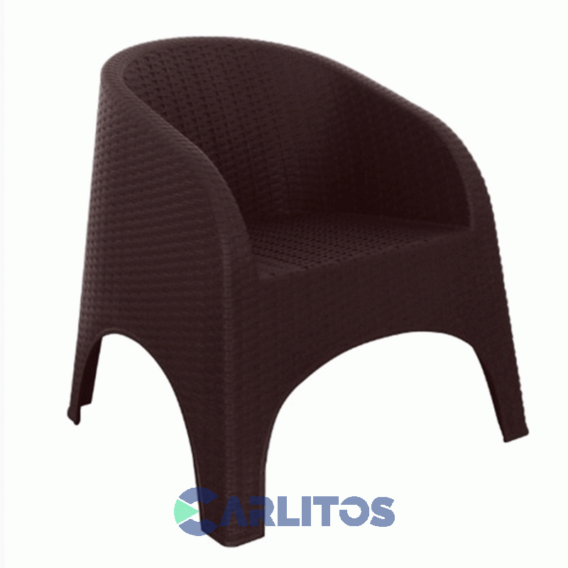 Sillón Pvc Simil Rattan Nepal Color Chocolate