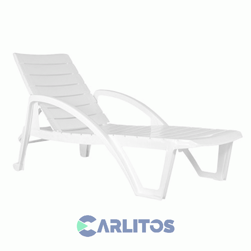 Reposera Pvc Garden Life 5 Posiciones Color Blanco Maceio