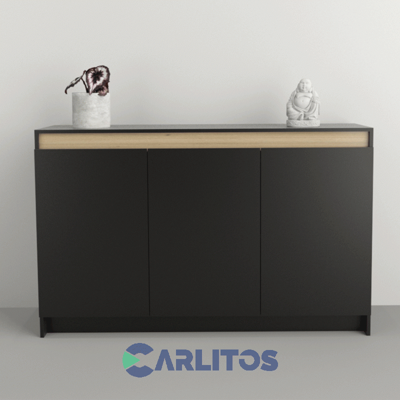 Bahiut 1.35 Mts Linea Home Tables Negro y Olmo Finlandés