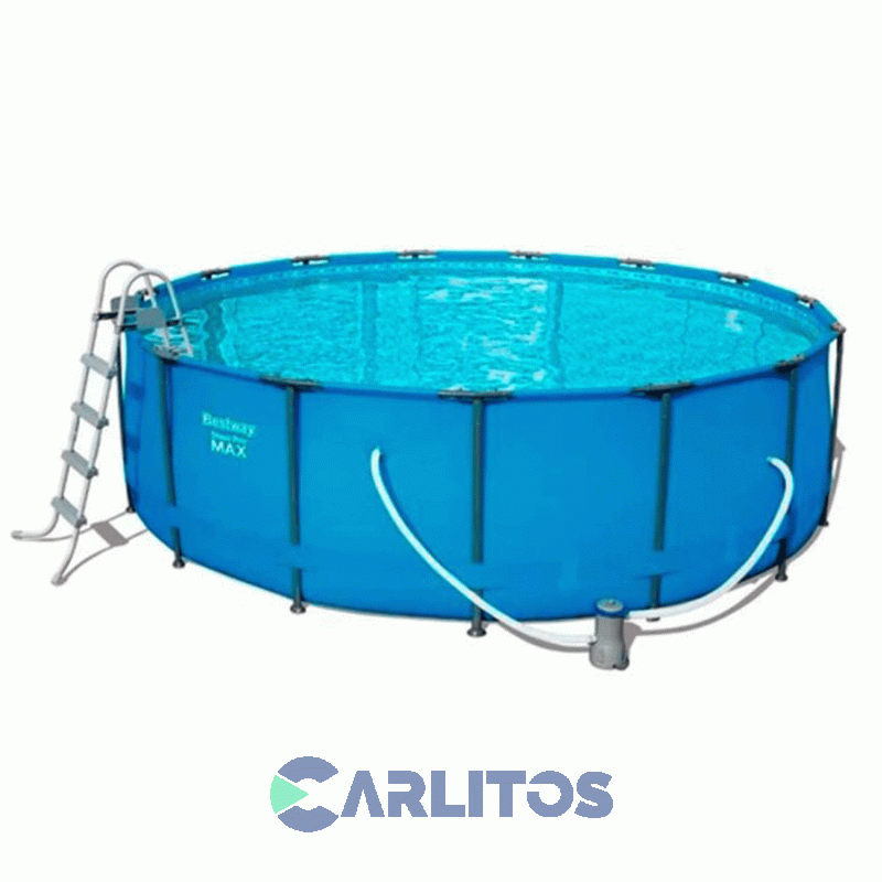 Pileta De Lona Redonda Bestway 3.66 X 1.00 Mts. Con Bomba Y Escalera