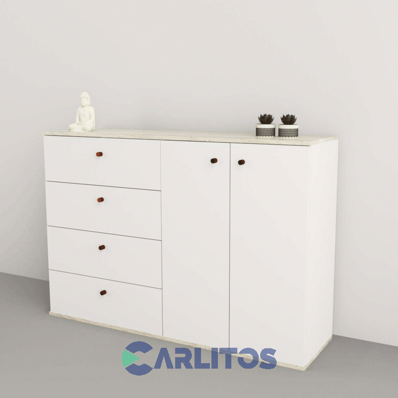 Bahiut 1.30 Mts Linea Home Tables Nevado y Blanco