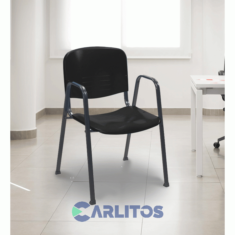 Sillón De Oficina Op 50 Fijo Pvc Negro