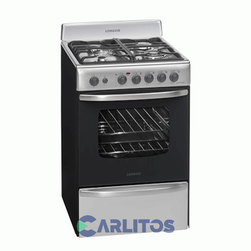 Cocina A Gas Longvie 56 CM Acero Inoxidable Multigas 19501xf