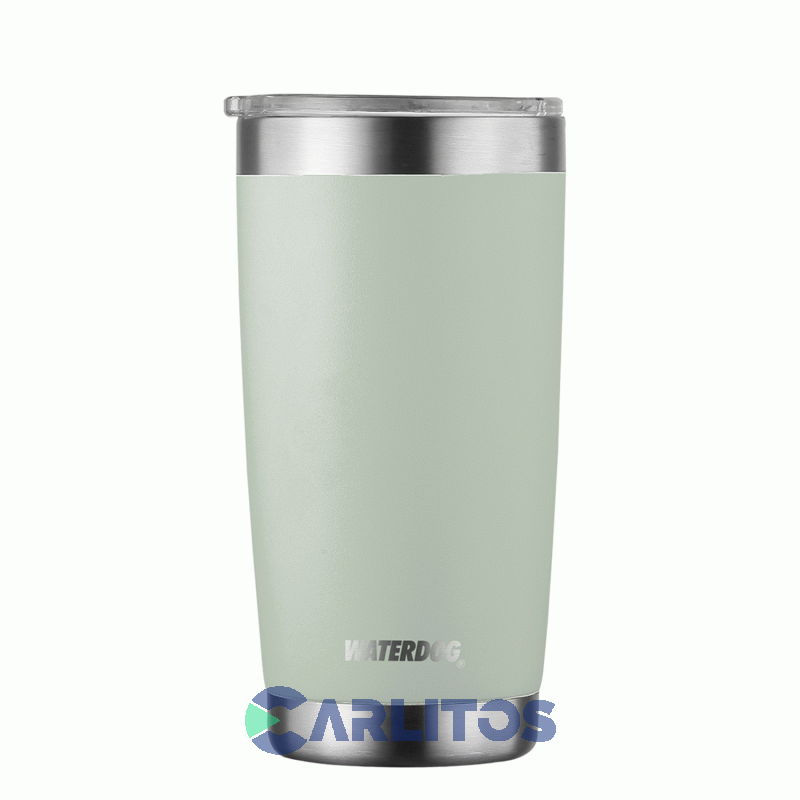 Vaso Con Destapador Waterdog Borda500lpg Verde Pastel