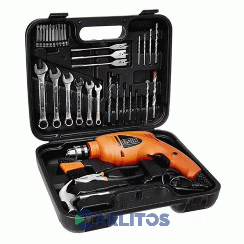 Set De Taladro Percutor Black-Decker 10 Mm 550 Watts Con 41 Accesorios Hd455ka