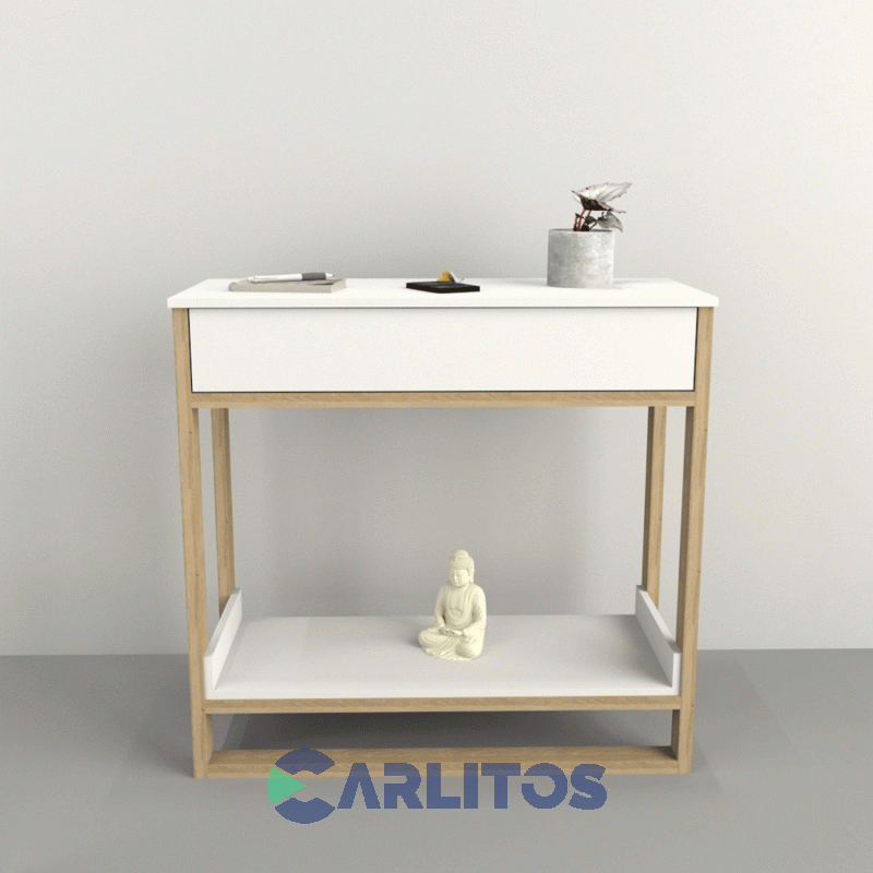 Mesa De Arrime Con Cajón Tables Olmo Finlandés y Everest