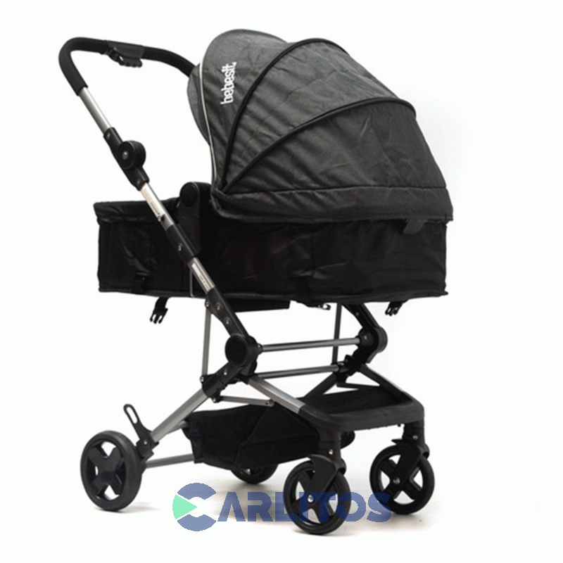 Coche De Paseo Bebesit Le Lit 3 En 1 Moisés + Portabebé 1365ts-c Gris Oscuro