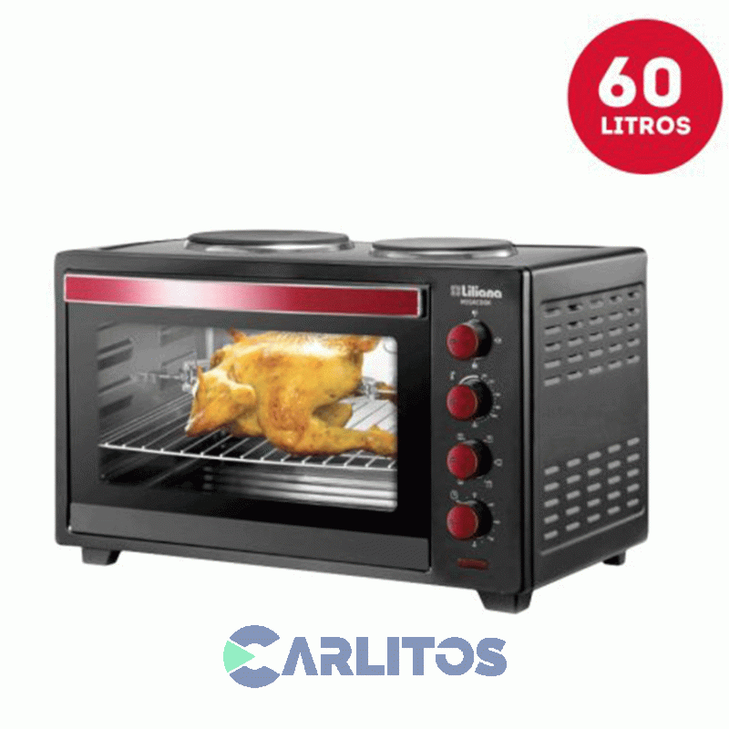 Horno Eléctrico Liliana 60 Litros - 2 Anafes Aa0160