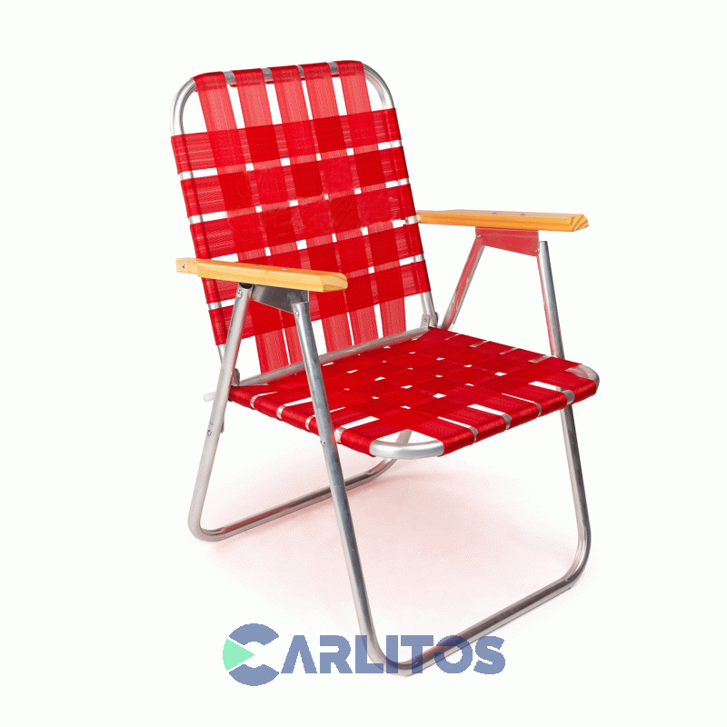 Sillón De Aluminio Lagos Fijo Tiras De Cinta Gauchito