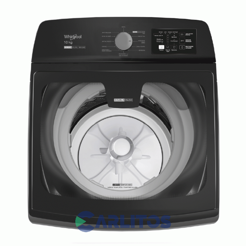Lavarropa Carga Superior Whirlpool 10 KG - 700 RPM Gris Doble Canasto Wwh10at