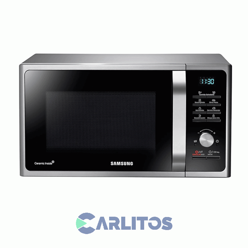 Microondas Con Grill Samsung Digital 23 Litros Gris Mg23f3k3tas/bg