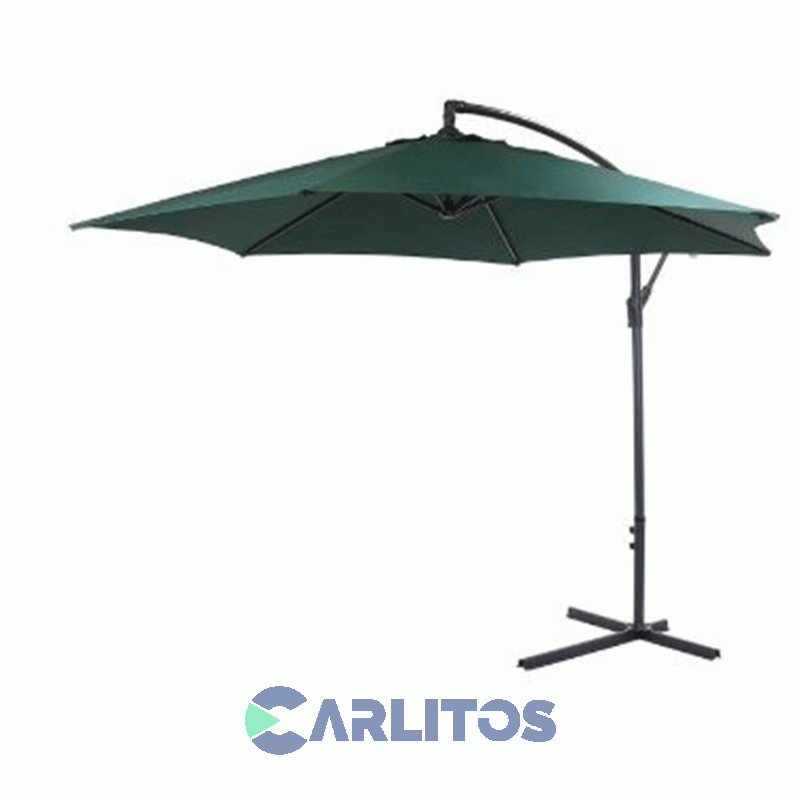 Sombrilla Lateral 3 Metros - Tela Polyester 180 Grs. Verde