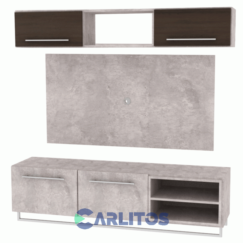 Combo Mesa Baja-Panel Tv-Repisa Fiplasto Concreto