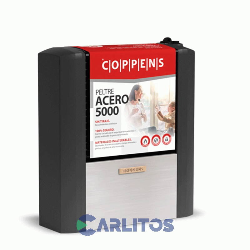 Calefactor Coppens Peltre Acero 5000 Kc Sin Ventilación Multigas C50stam