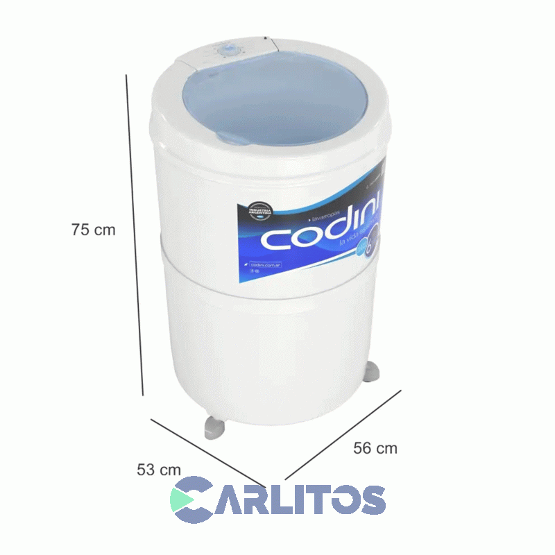 Lavarropa Carga Superior Codini 10 KG Blanco Silent 4053