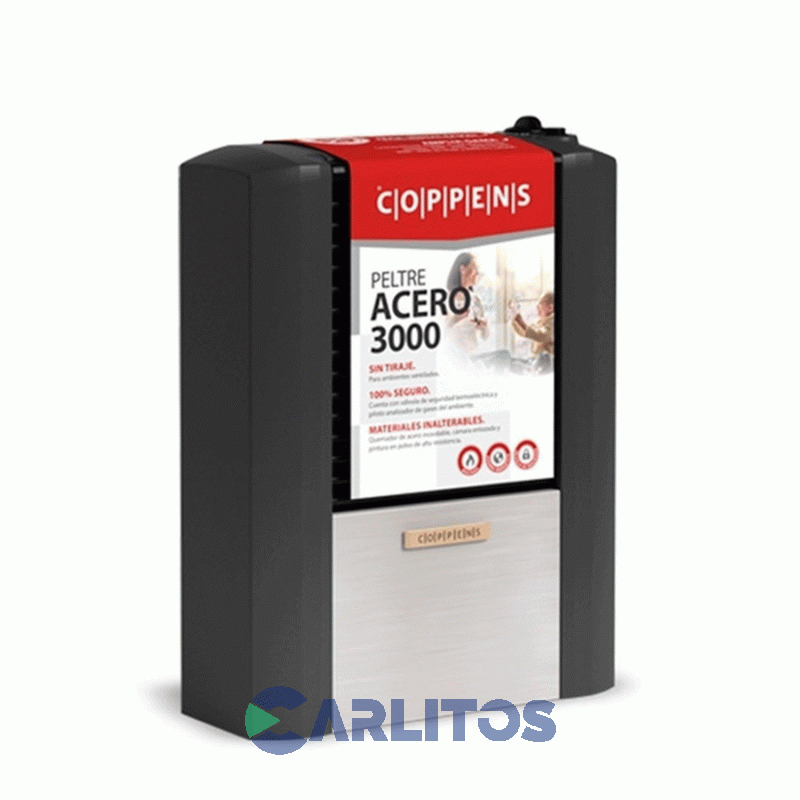 Calefactor Coppens Peltre Acero 3000 Kc Sin Ventilación Multigas C30stam