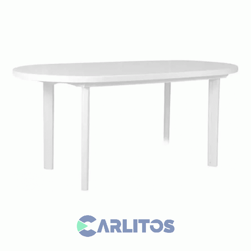 Mesa Pvc Garden Life Ovalada Color Blanco 1.70 Mts Cordoba