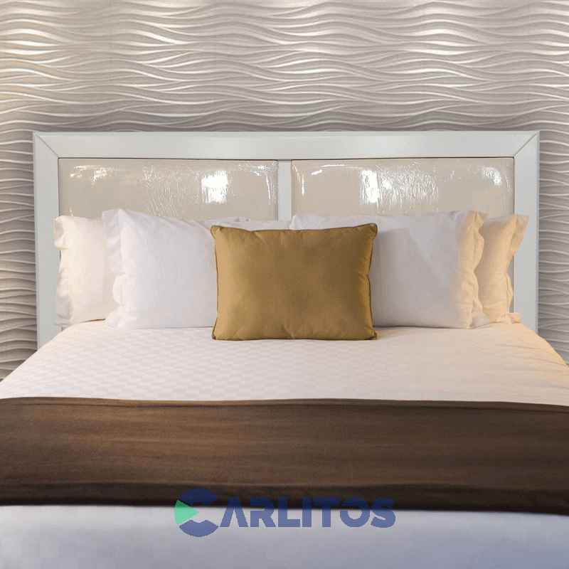 Respaldo De Sommier 1.60 Mts Arizona Tapizado Ecocuero Mobilia Blanco
