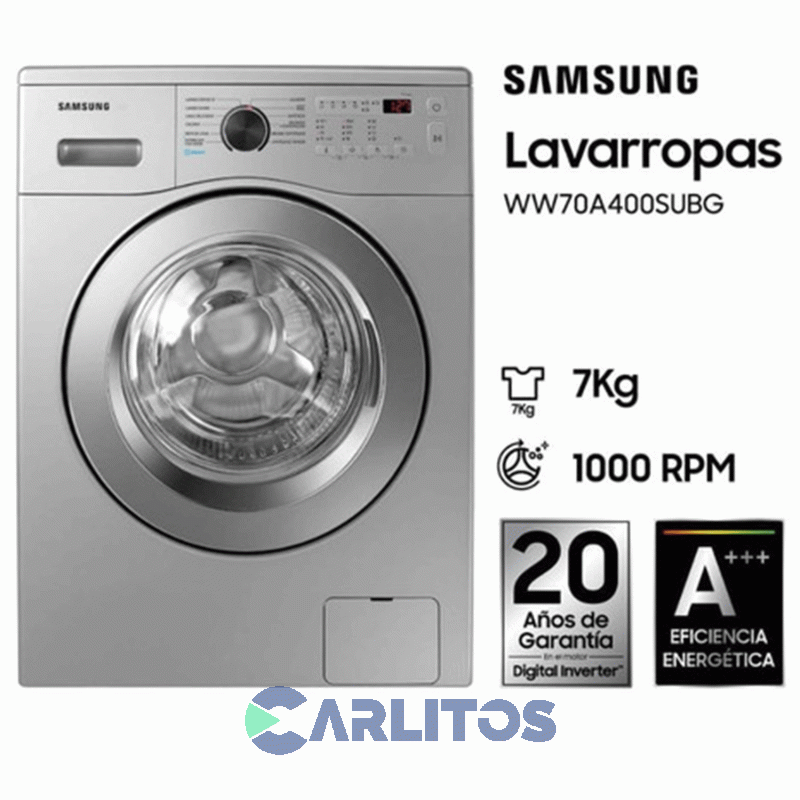 Lavarropa Carga Frontal Samsung Inverter 6.5 KG - 1000 RPM Gris Ww65a4000s